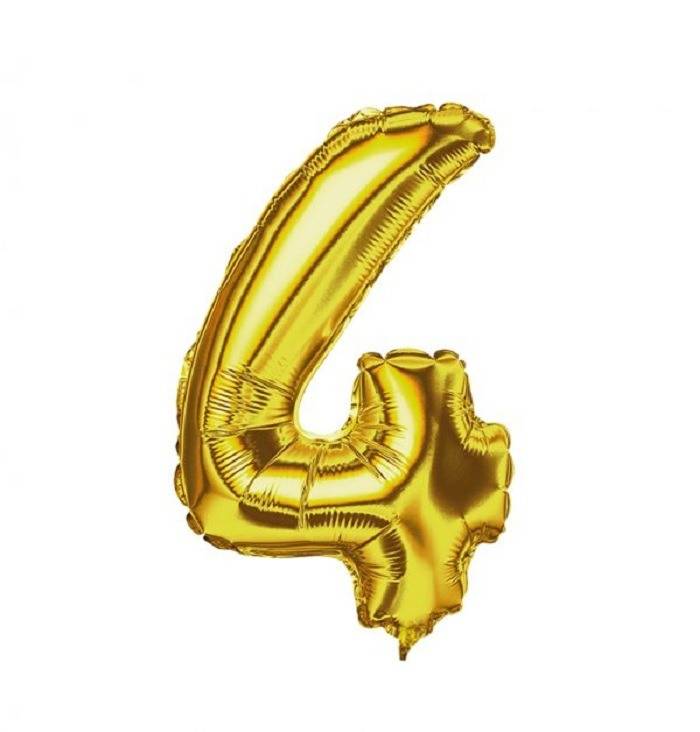 BALAO METALIZADO NUMEROS 40CM DOURADO